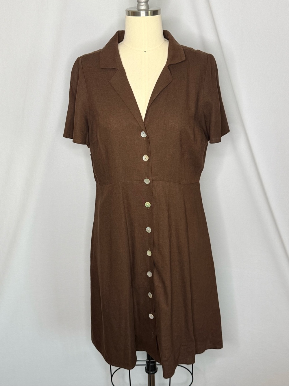 Madewell Size 4 Chocolate Brown Button Front Shirtdress